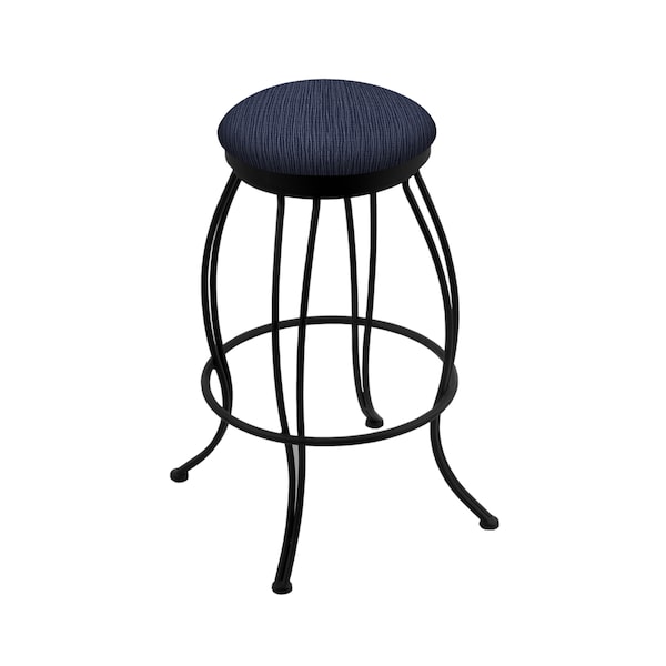 30" Swivel Bar Stool, Black Wrinkle, Graph Anchor Seat
